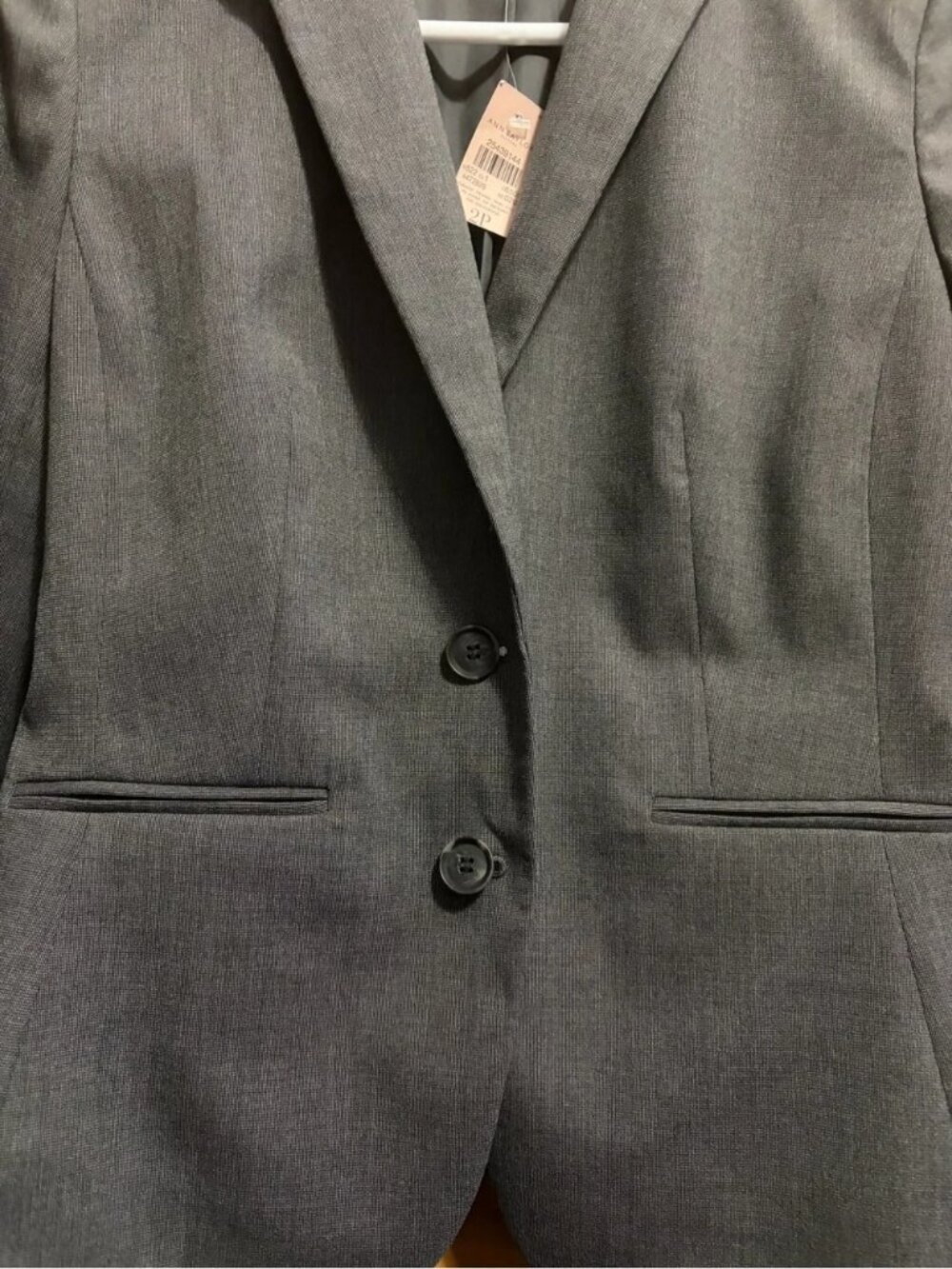 Ann Taylor Tailored Charcoal Gray Stretch Blazer | Classic Career Workwear - Picture 2 of 6